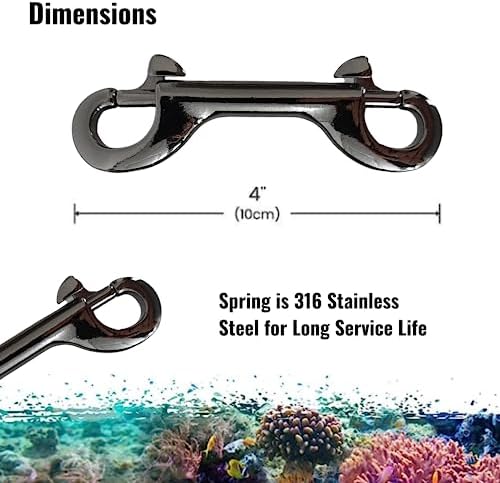 Marine Grade 4 Inch Double Ended Bolt Snaps with SS316 Spring