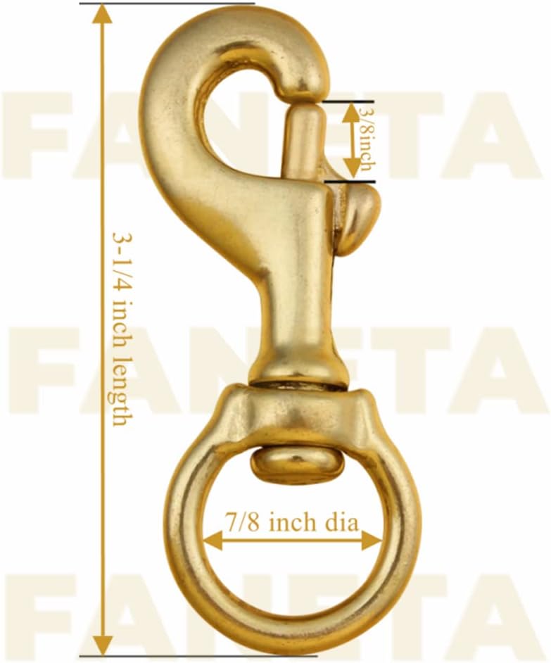 3 14 Inch Solid Brass Swivel Bolt Snap Hooks 2 Pieces