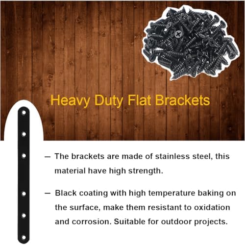 8-Piece Set of Rust-Resistant Stainless Steel Flat Mending Brackets