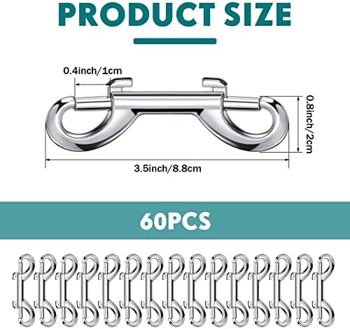 Therwen 60 Pcs Double Ended Snap Hooks 35 Inch Heavy Duty Bolt Snaps