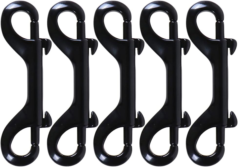 Double Ended Bolt Snap Hooks 5PCS Black Heavy Duty