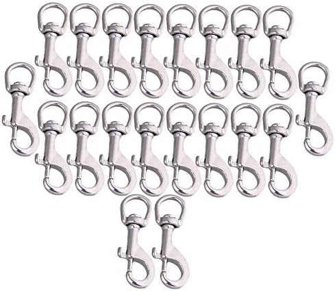 Mxfans Stainless Steel Swivel Round Snap Key Chain Clips for Industrial Use