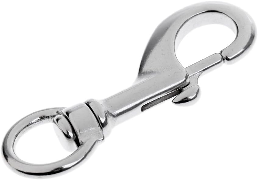 Silver 316 Stainless Steel Round Eye Swivel Bolt Clip Hook