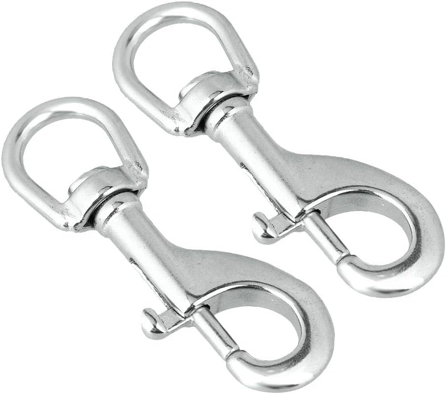 Uspacific 4PCS Stainless Steel Swivel Eye Snap Hook for Industrial Pet Use