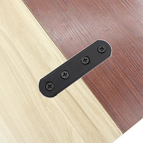 4-Pack Thick Black Iron Flat Mending Plate for Wood Furniture Repair