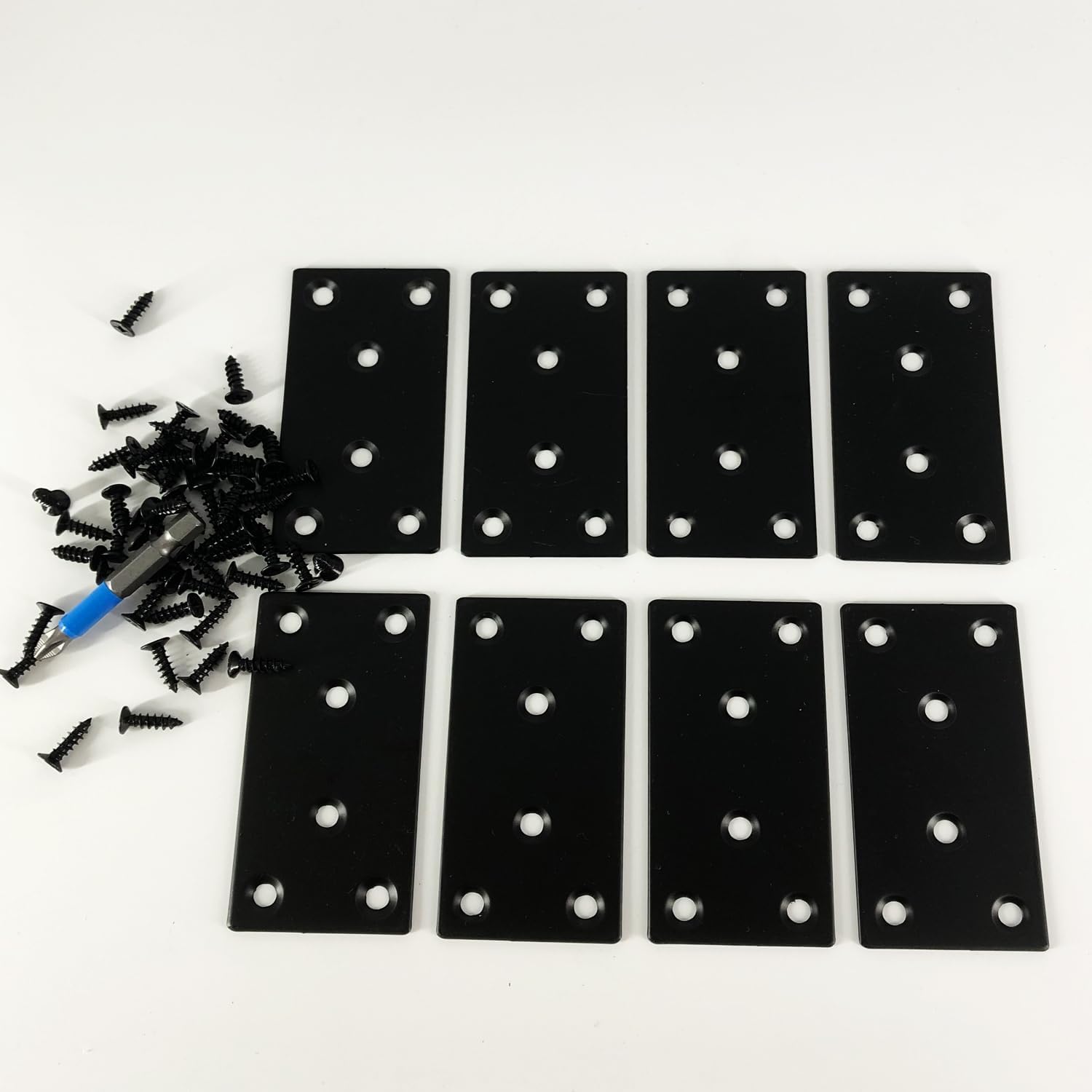 QSJ 8-Pack Stainless Steel Flat Mending Plate for Wood Furniture