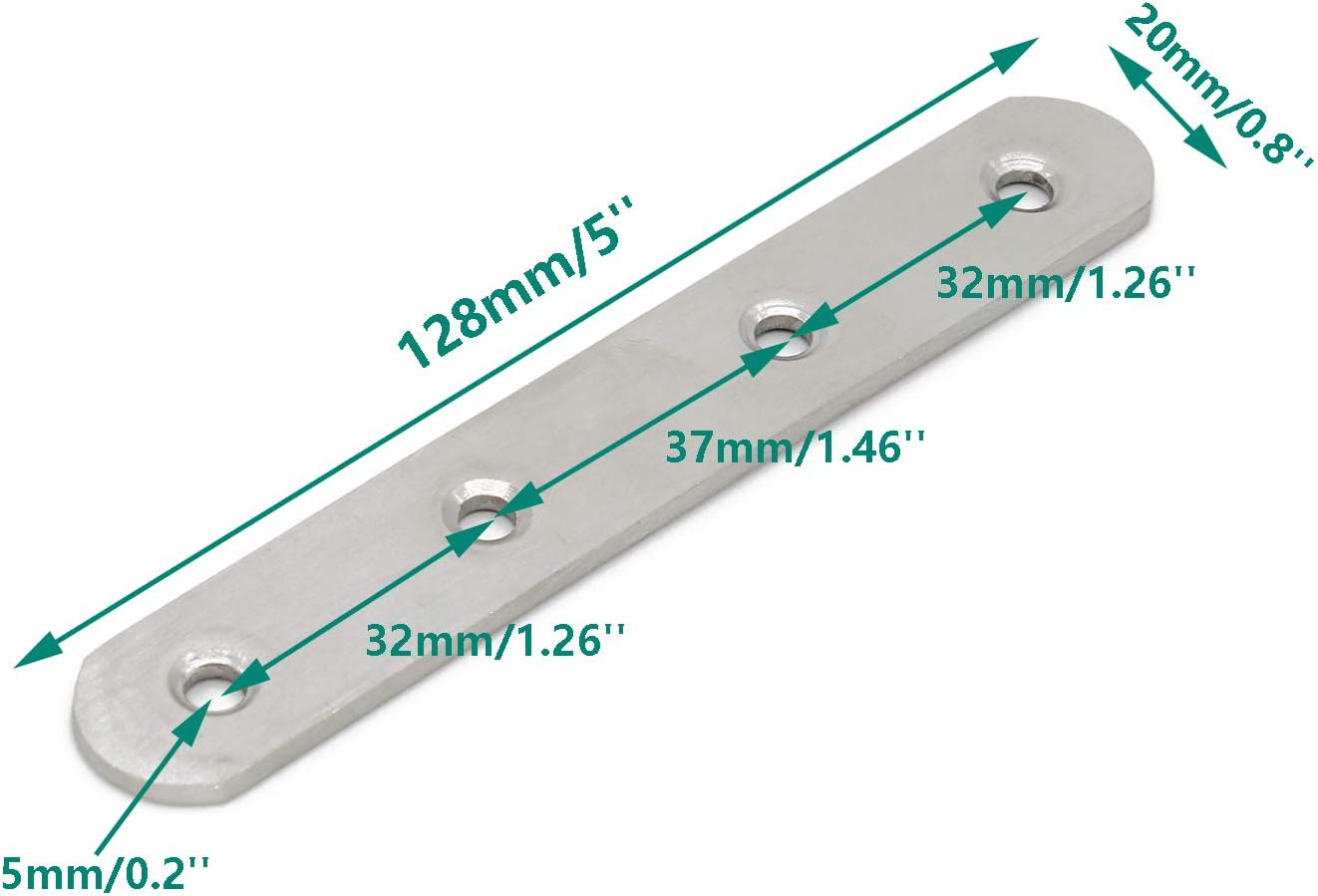 Sturdy Flat Mending Plate Set for Wood