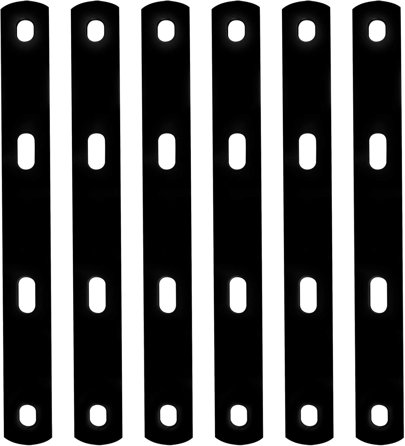 6PCS Black Steel Mending Plate - Heavy Duty Farmhouse Woodworking Tool