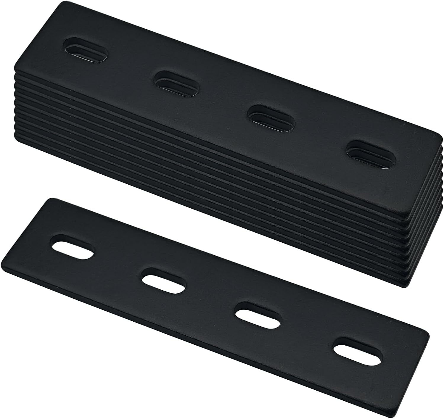 10 Pack Flat Straight Metal Braces 6 Inch Black Repair Plates