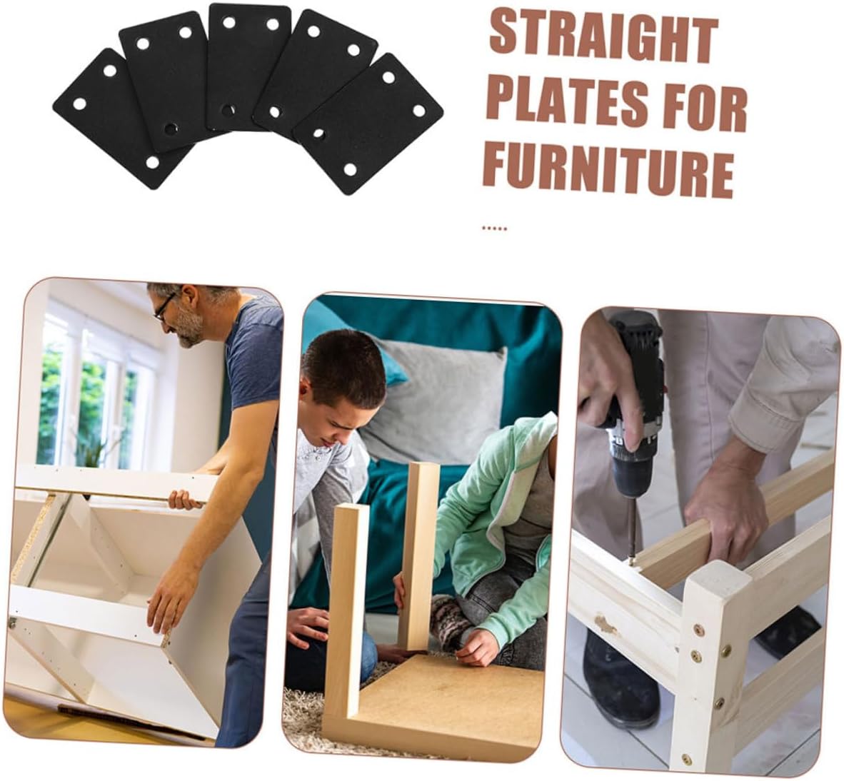 Sturdy 4-Hole Straight Plate for Wood