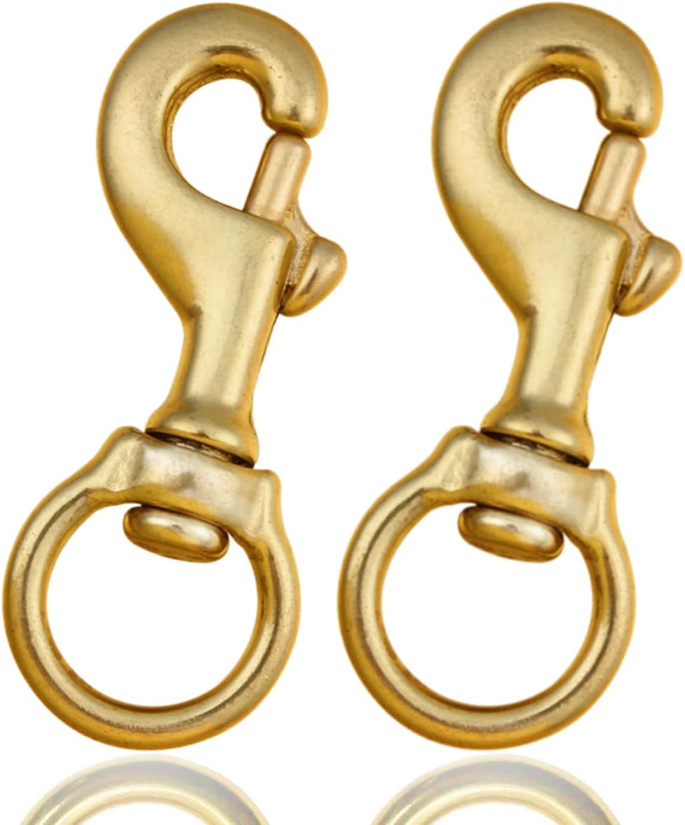 3 14 Inch Solid Brass Swivel Bolt Snap Hooks 2 Pieces