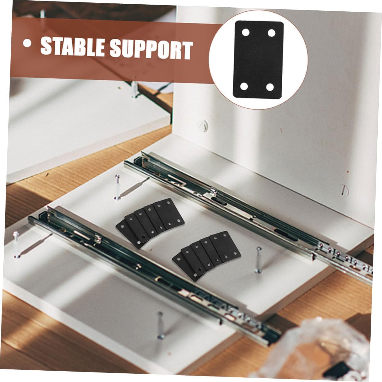 Sturdy 4-Hole Straight Plate for Wood