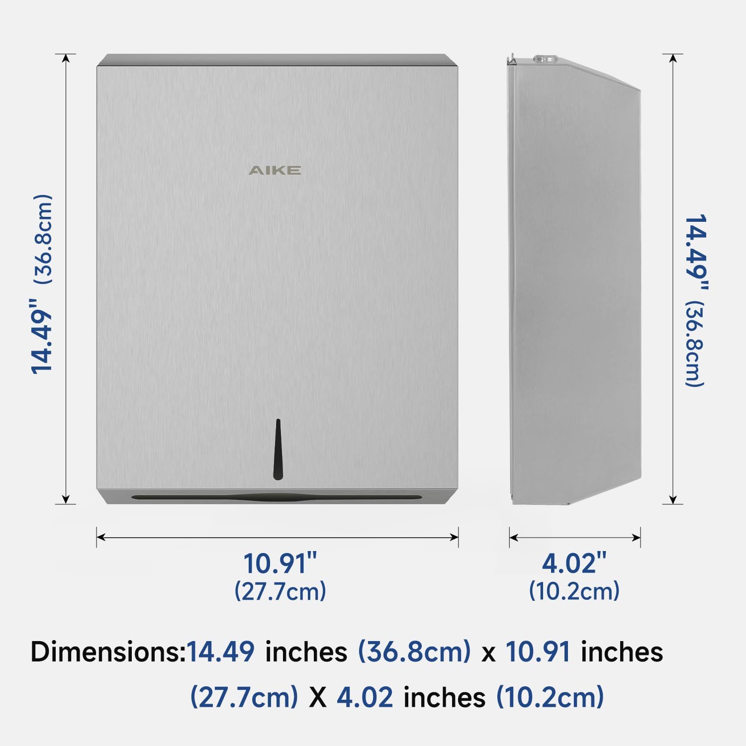 AIKE Stainless Steel Wall Mount Towels Dispenser 400 Sheets