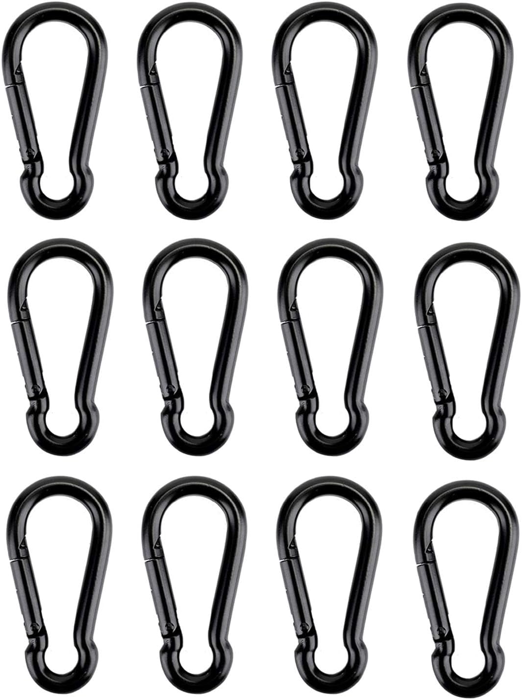 12-Piece Durable Carabiner Clips with 110 lbs Capacity for Birds Dogs