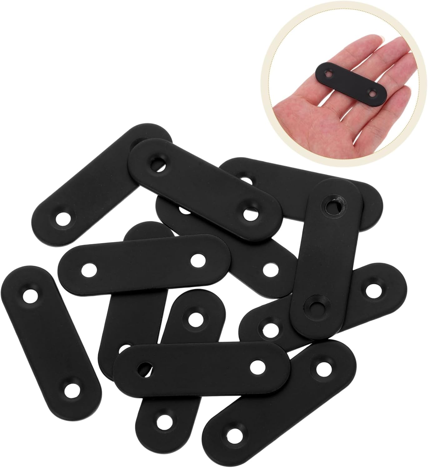 12-Piece Stainless Steel Flat Plate Brackets for Wood Furniture Fixes