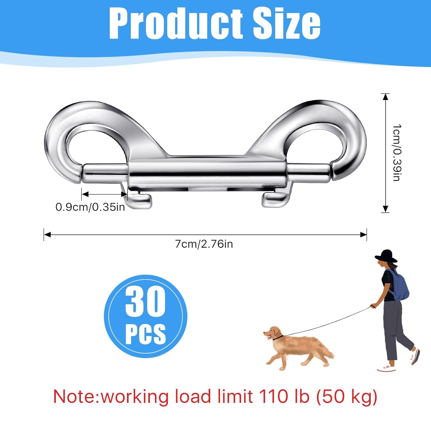 Aemygo 30Pcs Double Ended Bolt Snaps Hooks