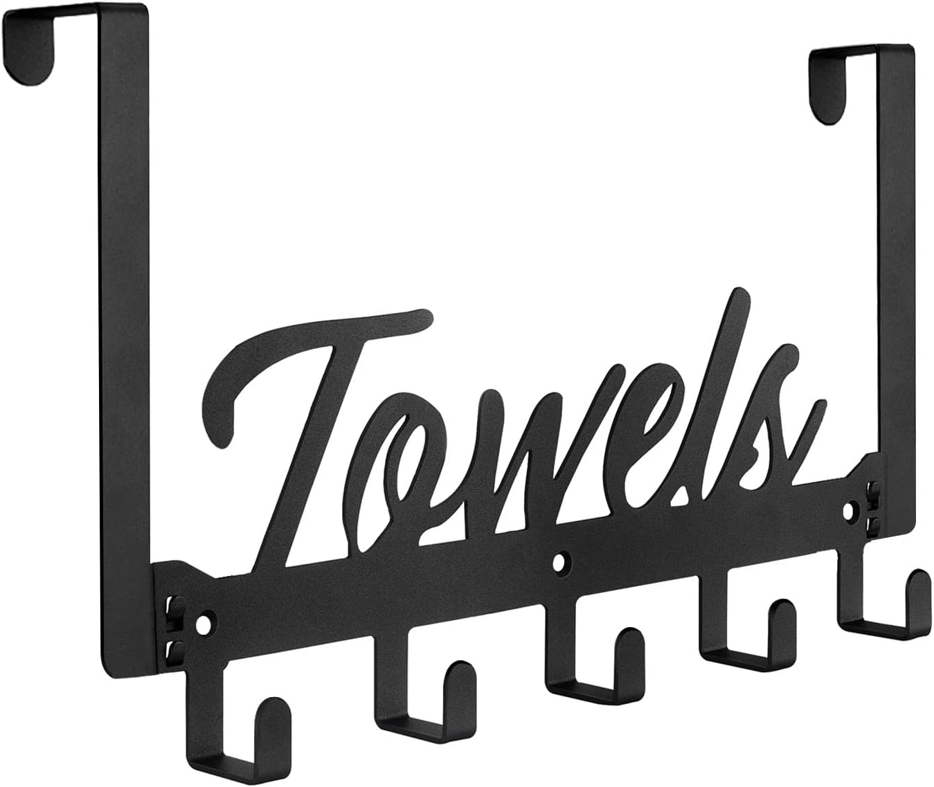 Space-Saving Over-Door Towel Rack with 5 Hooks