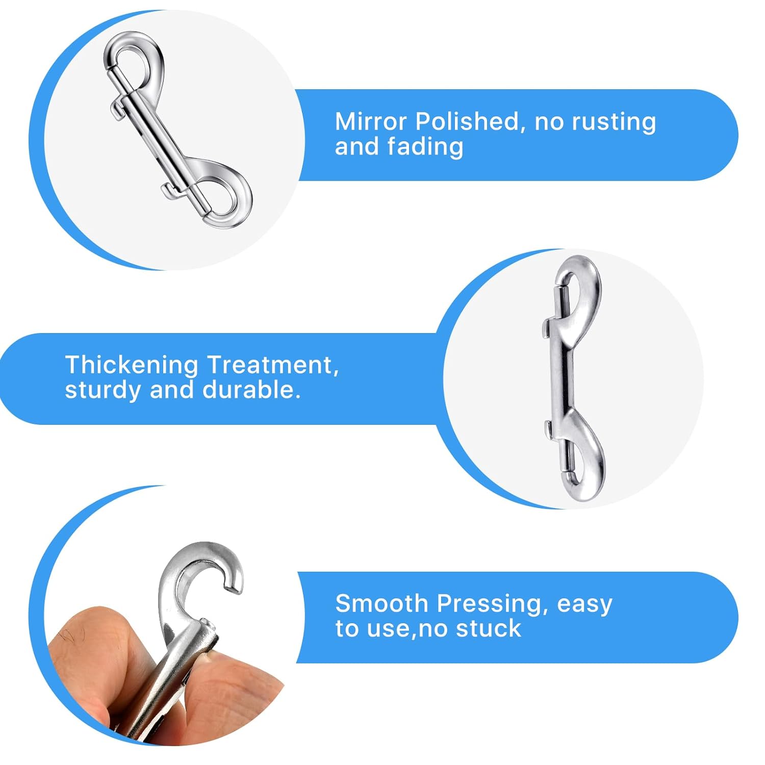 Aemygo 30Pcs Double Ended Bolt Snaps Hooks