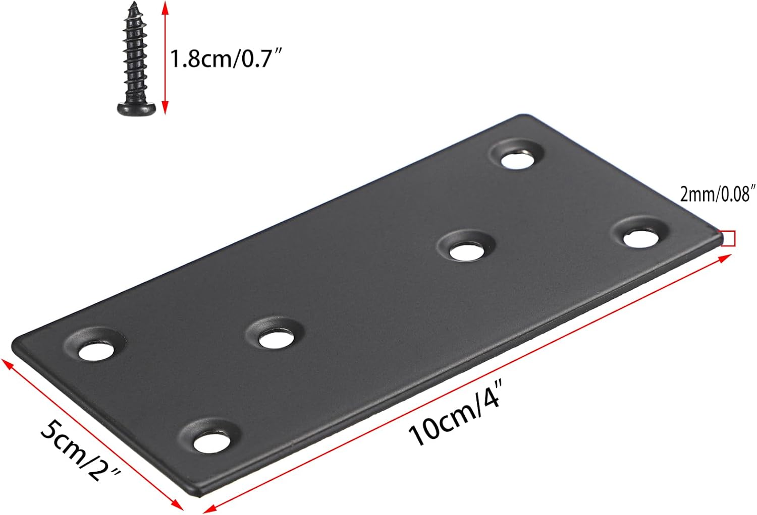Sumnacon 12-Piece Stainless Steel Mending Plate Set for Furniture Repair