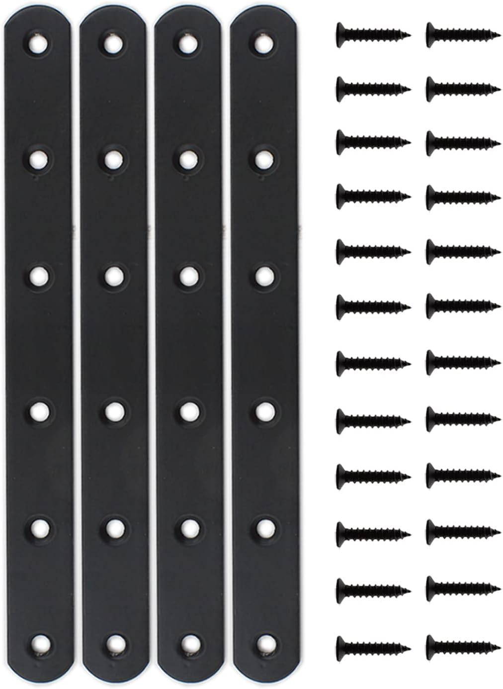 Sturdy Metal Braces for Wood Fixing Black Iron Flat Straight Brace Brackets