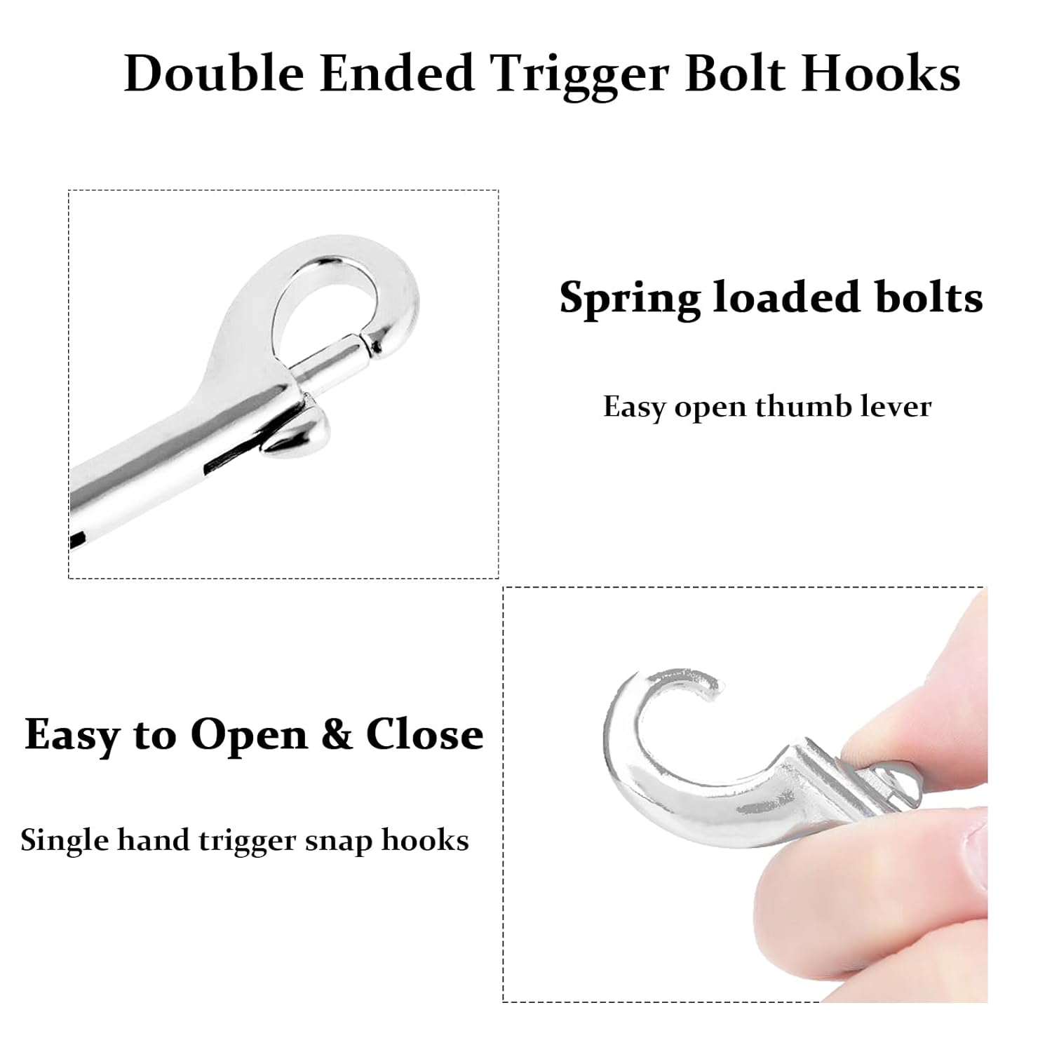 Pulado mecnicos double-ended bolt snap hooks stainless steel industrial applications