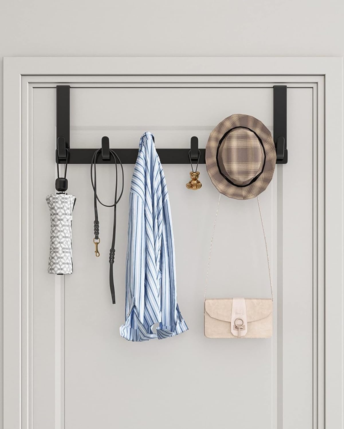 Over-the-Door Coats Rack Hanger Black