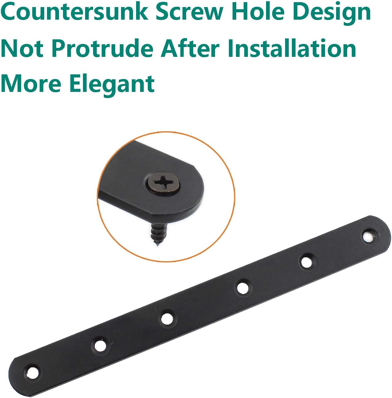 Sturdy Metal Braces for Wood Fixing Black Iron Flat Straight Brace Brackets