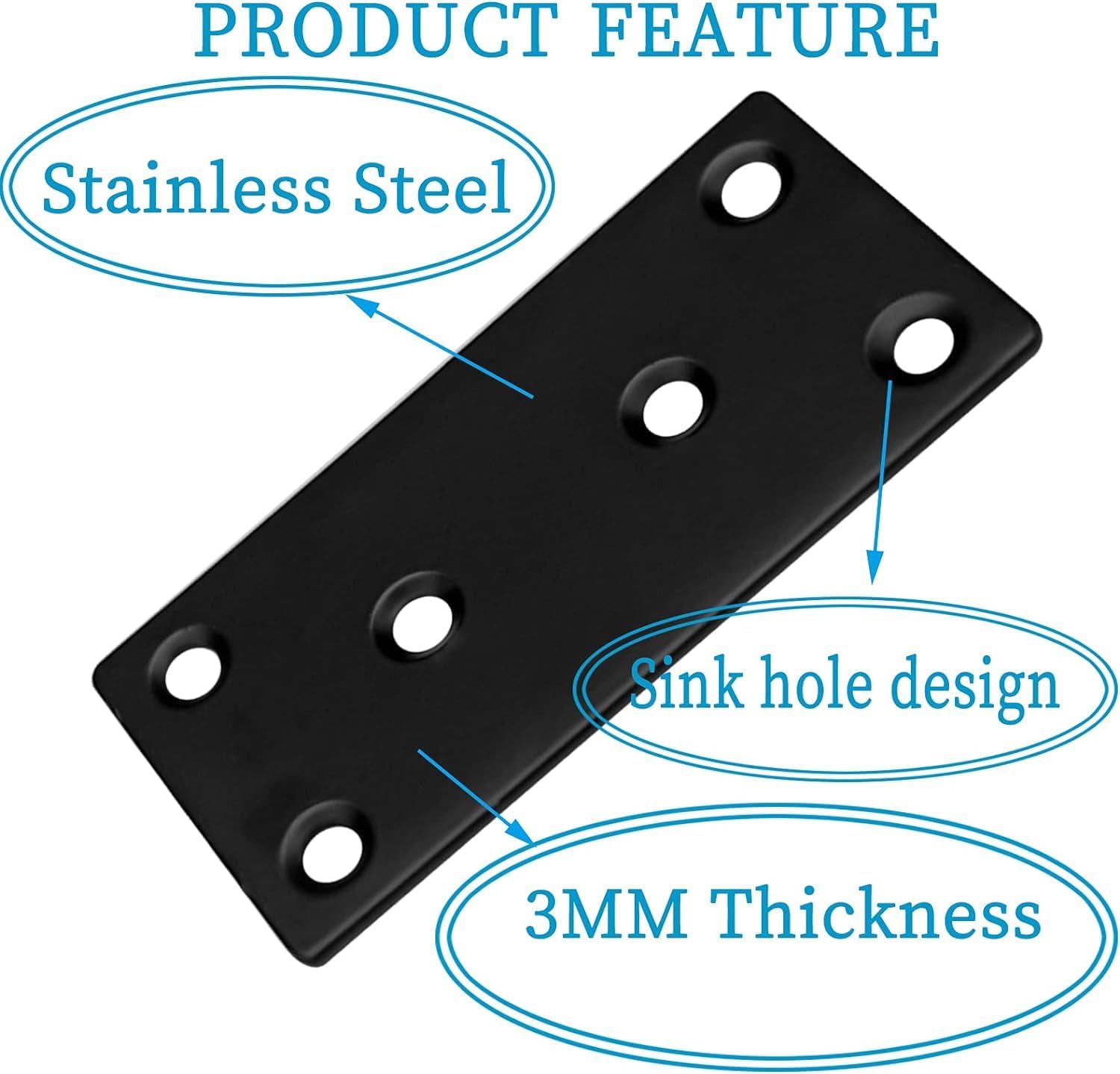 Sturdy 2-Inch Flat Mending Plates for Wood Furniture Fixes