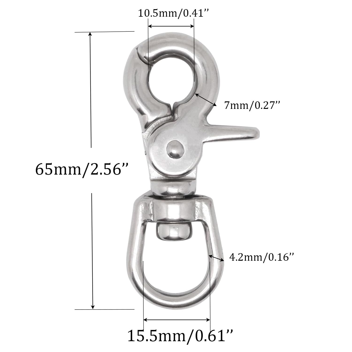 2 Pcs Heavy Duty Trigger Snaps Swivel Hooks 2 35 Inch