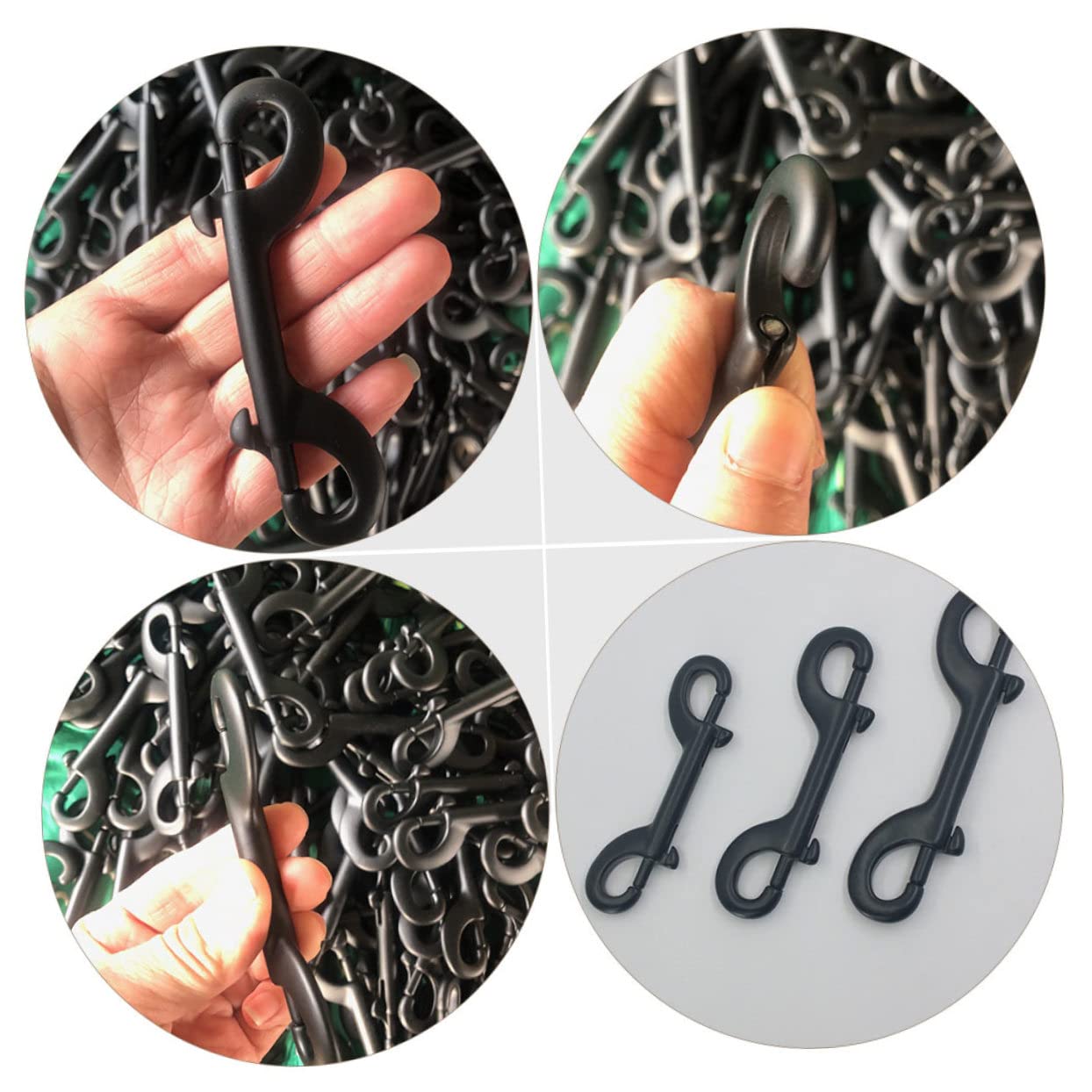 Double-Ended Stainless Steel Dog Leash Hook Black