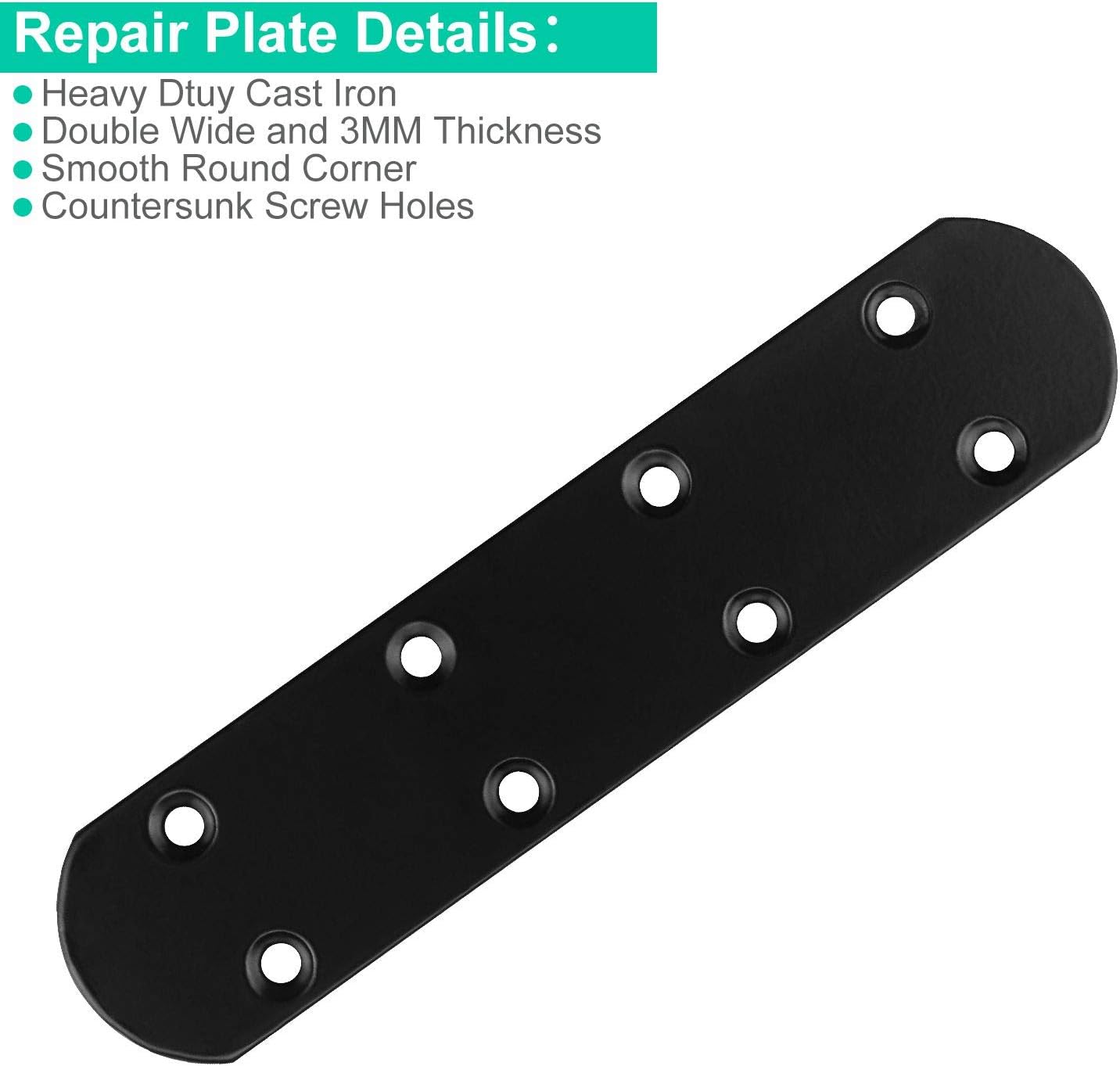 AKOLAFE12PCS Flat Straight Brace Black Rust Resistant