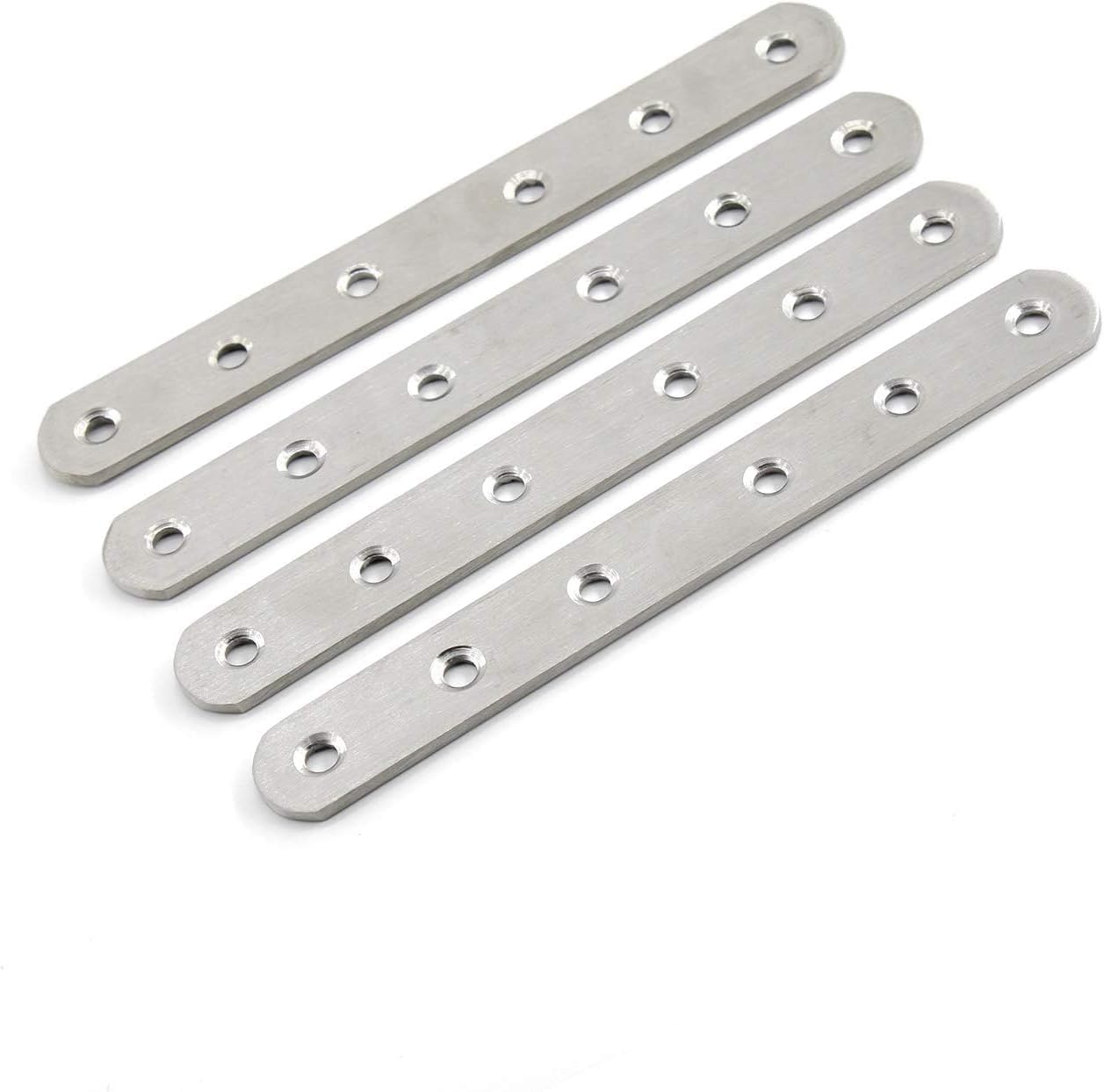 4-Pack Stainless Steel Flat Straight Braces for Wood