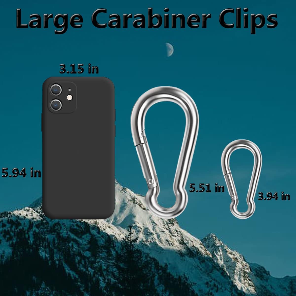 Heavy-Duty 304 Stainless Steel Spring Snap Hooks for Hammocks More