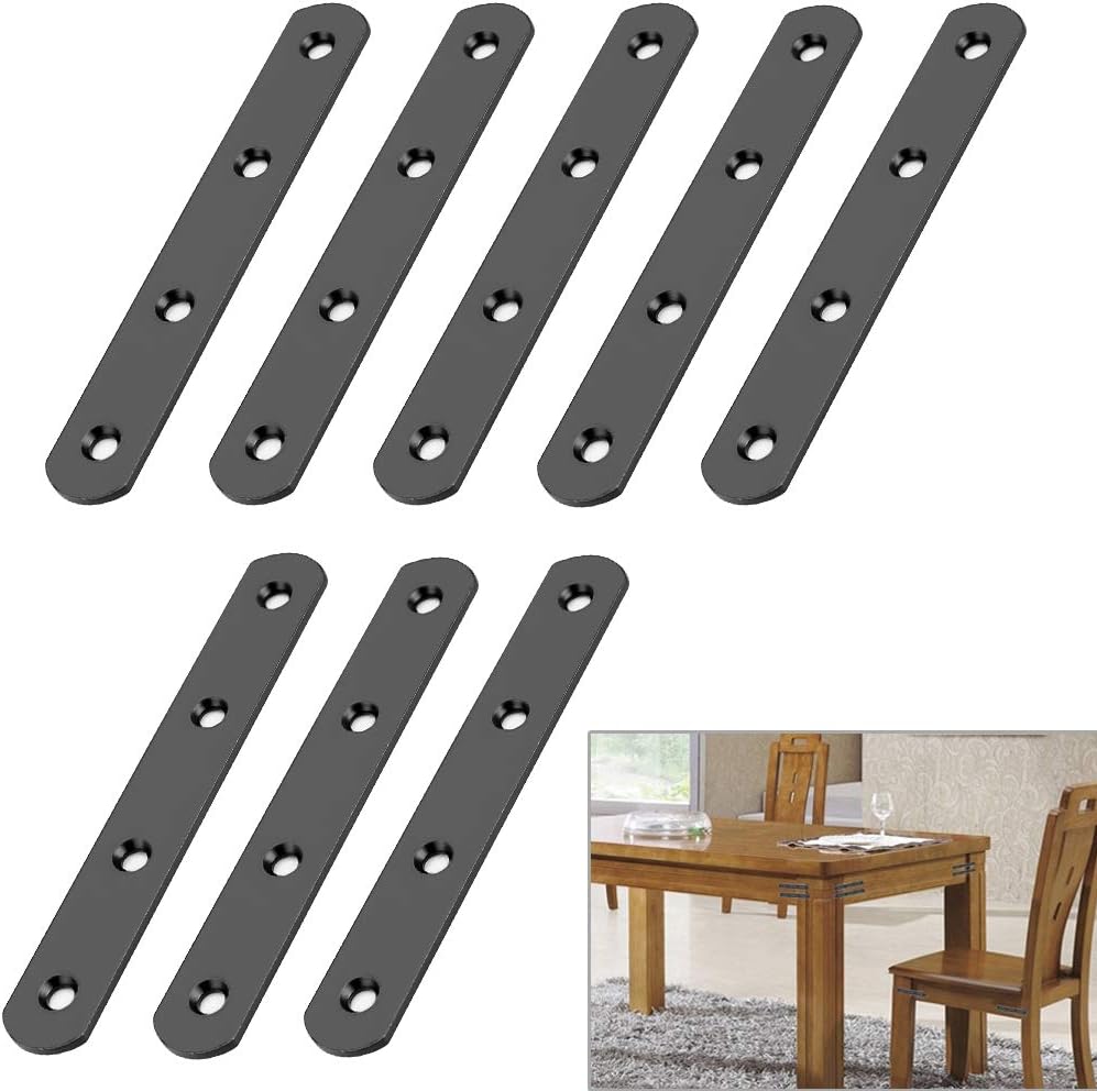 Sumnacon 8-Piece Stainless Steel Flat Plates - Heavy Duty furniture repair tools
