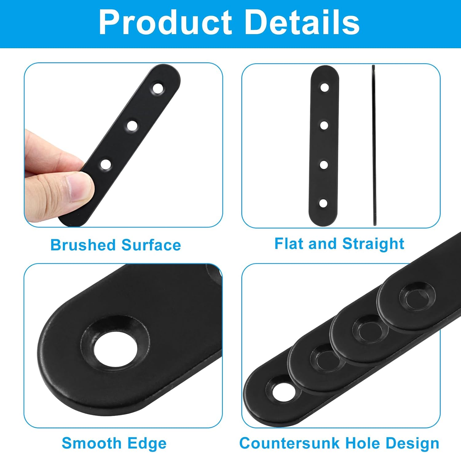 Sturdy 4-Inch Stainless Steel Brackets for Furniture Repair