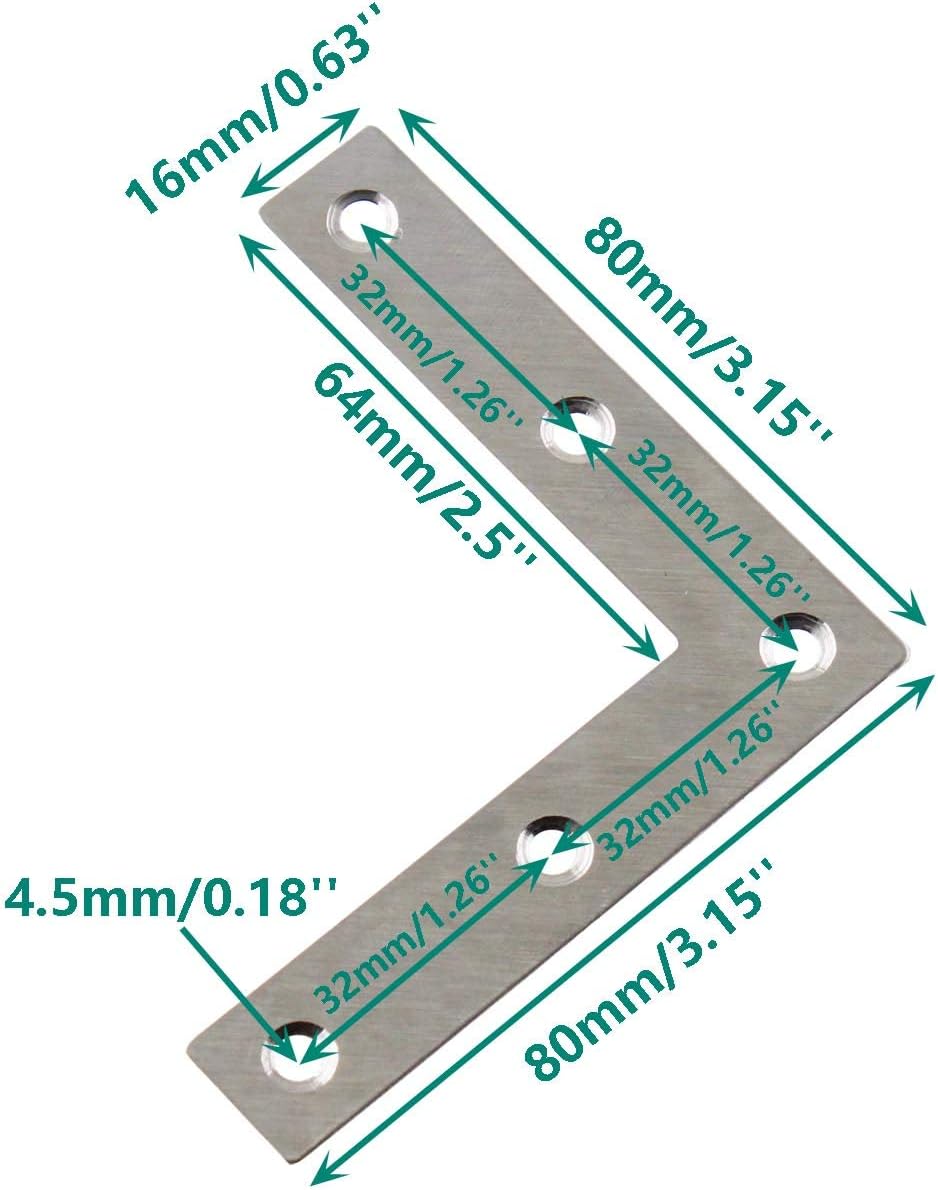 10 Pack Repair Mending Bracket Plate for Wood Metal and Furniture
