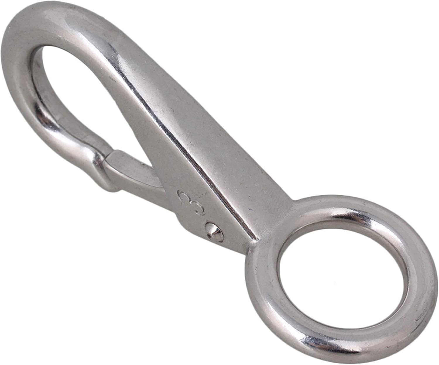 BQLZR 97mm 304 Stainless Steel Spring Loaded Fixed Eye Boat Snap Hook