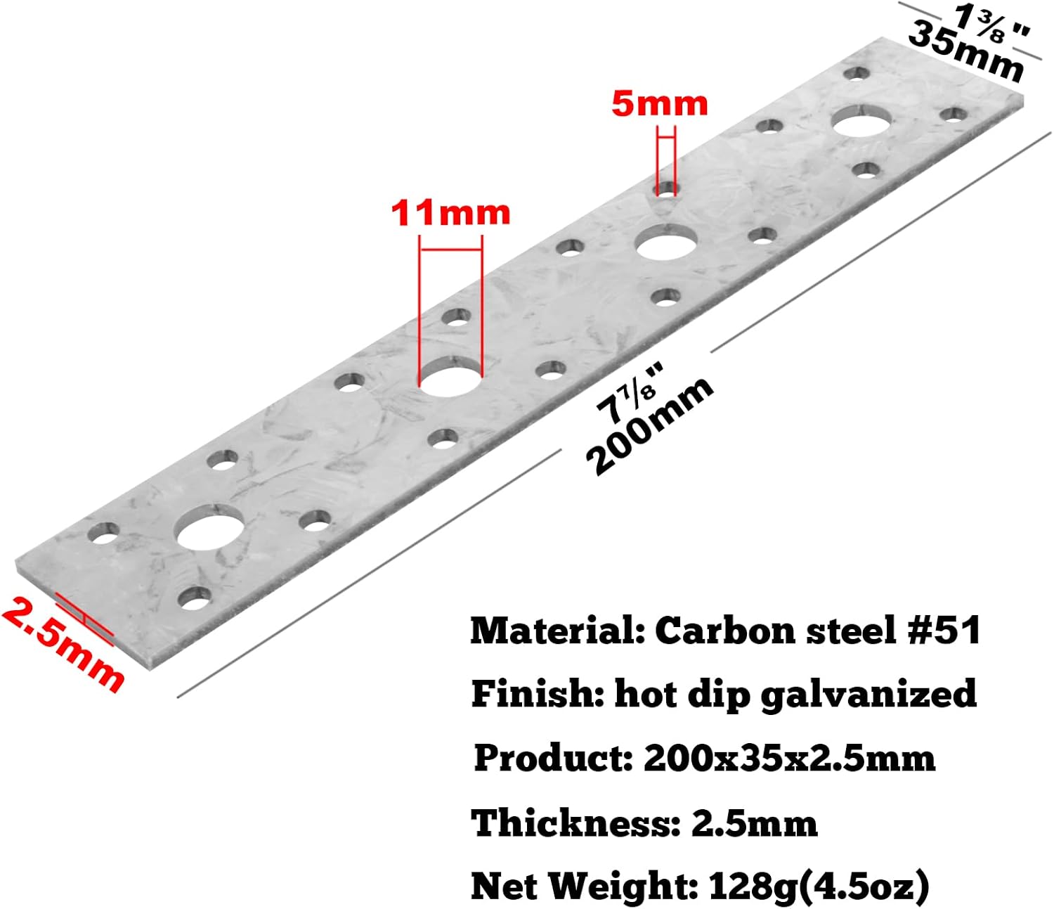10-Piece Flat Tie Plate Repair Kit for Wooden Timber More
