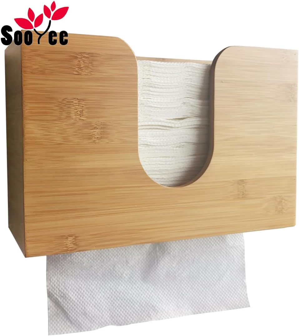 Eco-Friendly Bamboo Wall-Mounted Paper Towel Dispenser