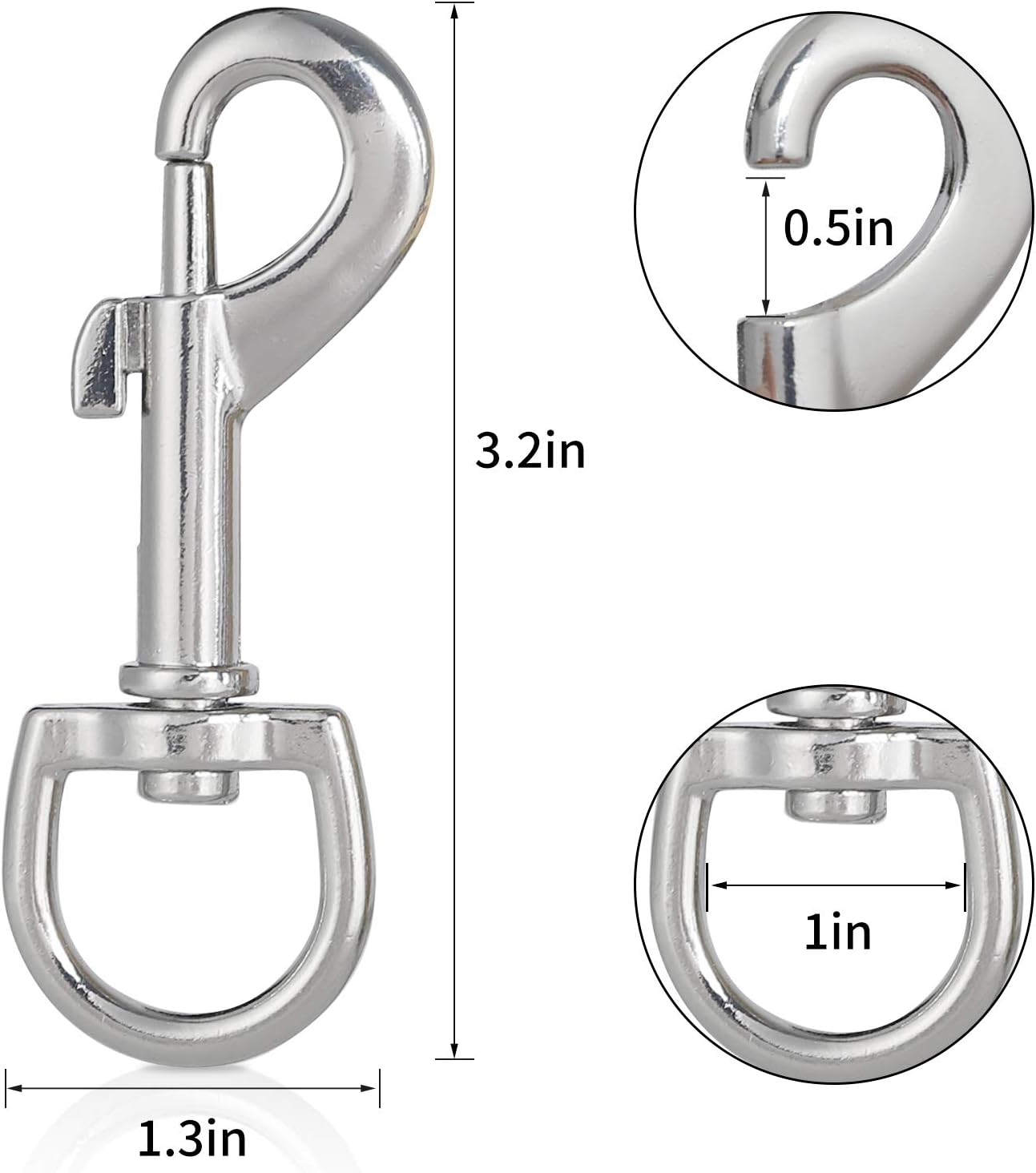 ZWLFLF 12-Piece 3 Inch Swivel Snap Hooks