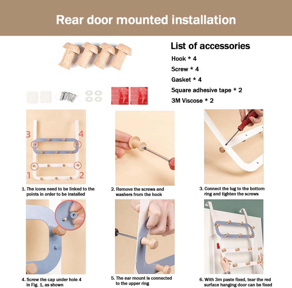 14-Piece Indoor Door Hanger Hook Rack