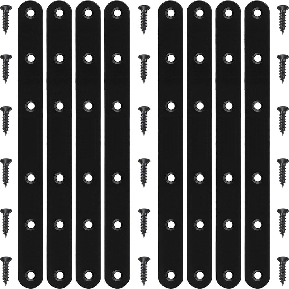 8-Piece Set of Rust-Resistant Stainless Steel Flat Mending Brackets