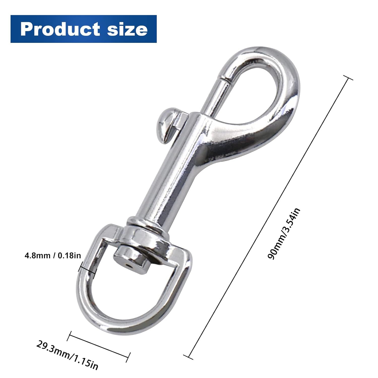 35-Inch Heavy-Duty Swivel Snap Marine Grade Durable for Diving Boating