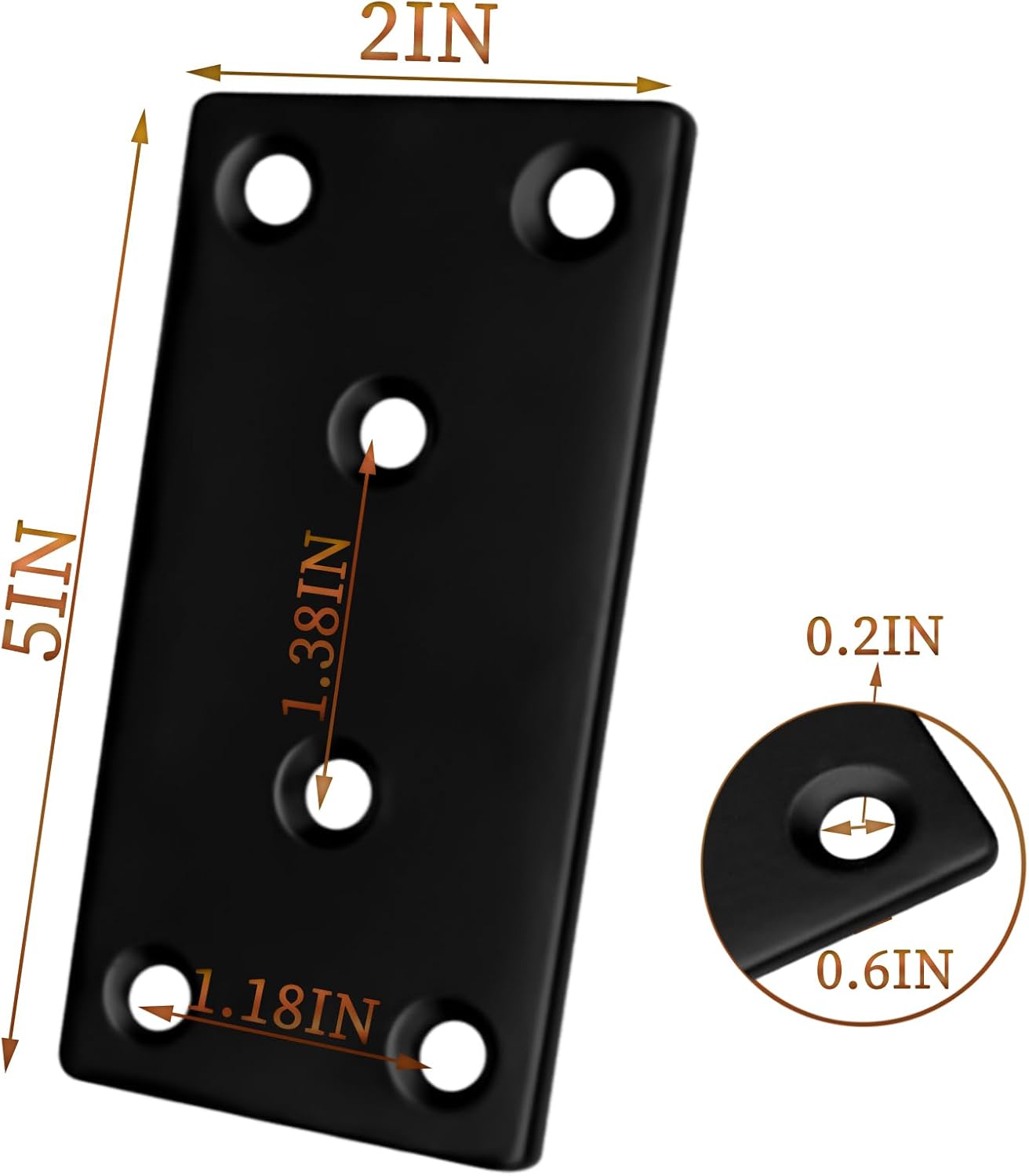 Sturdy 2-Inch Flat Mending Plates for Wood Furniture Fixes