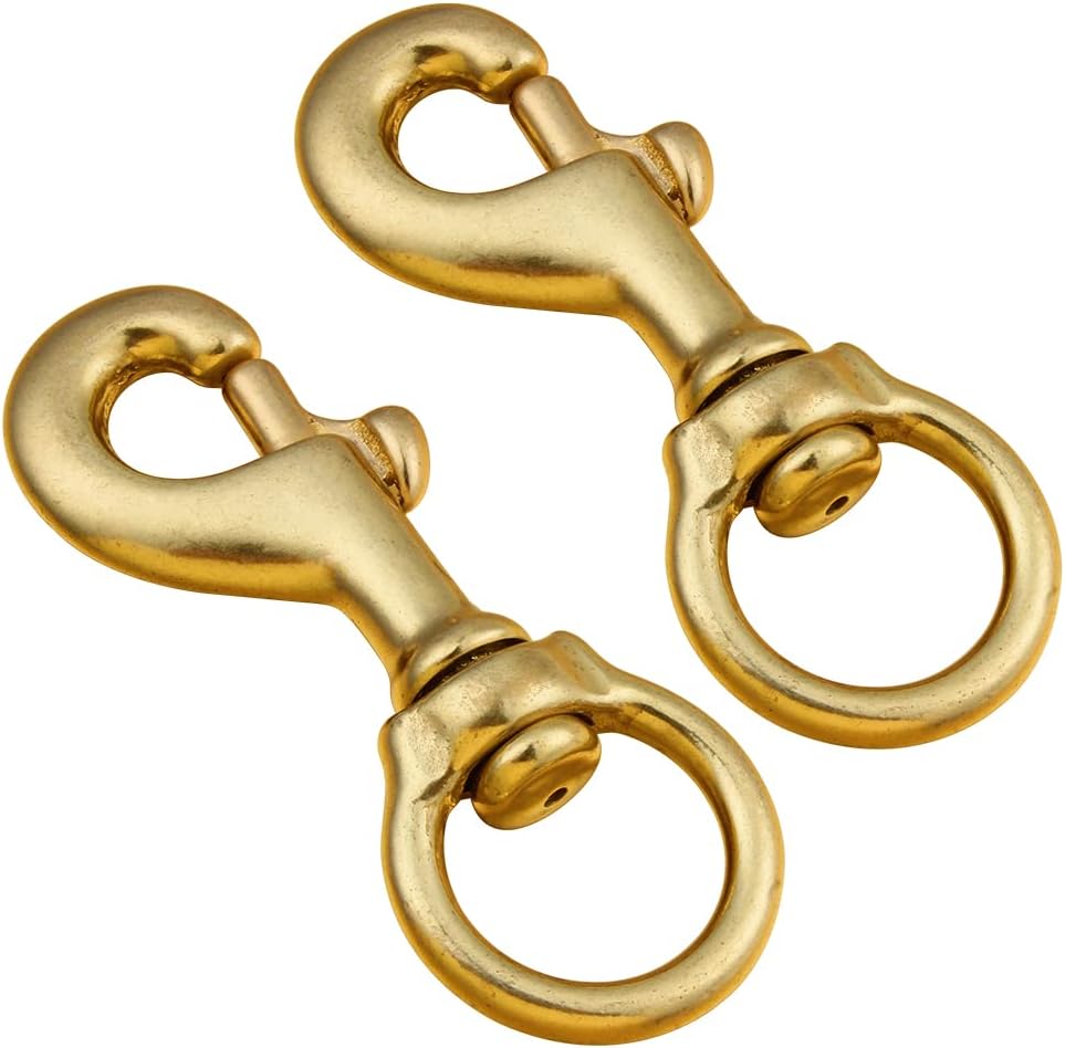 3 14 Inch Solid Brass Swivel Bolt Snap Hooks 2 Pieces