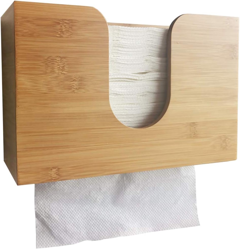 Eco-Friendly Bamboo Wall-Mounted Paper Towel Dispenser