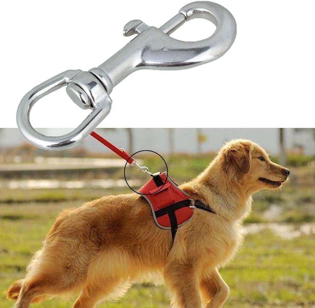 Uspacific 4PCS Stainless Steel Swivel Eye Snap Hook for Industrial Pet Use