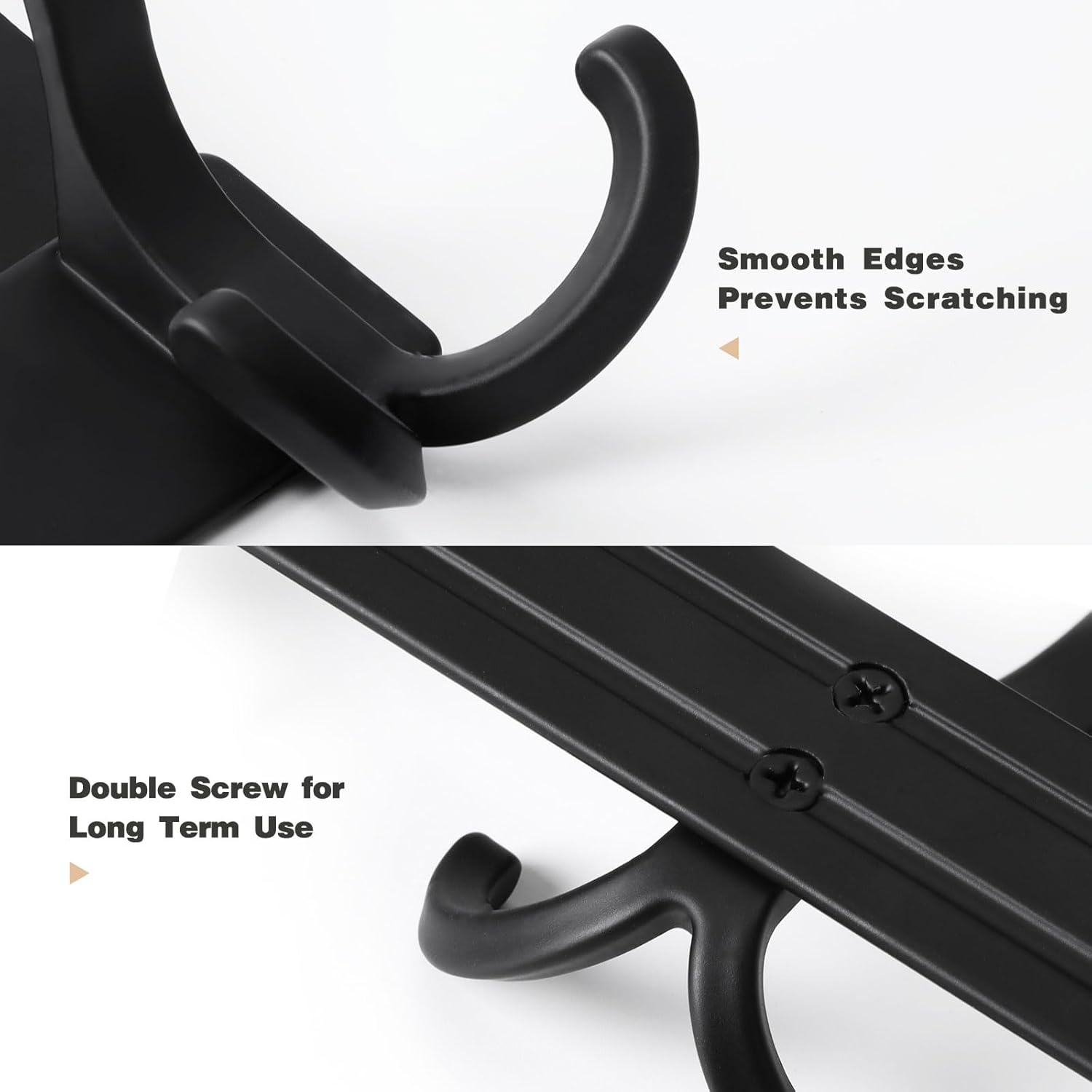 Optish Over The Door Hanger with 5 Triple Coat Hooks Black