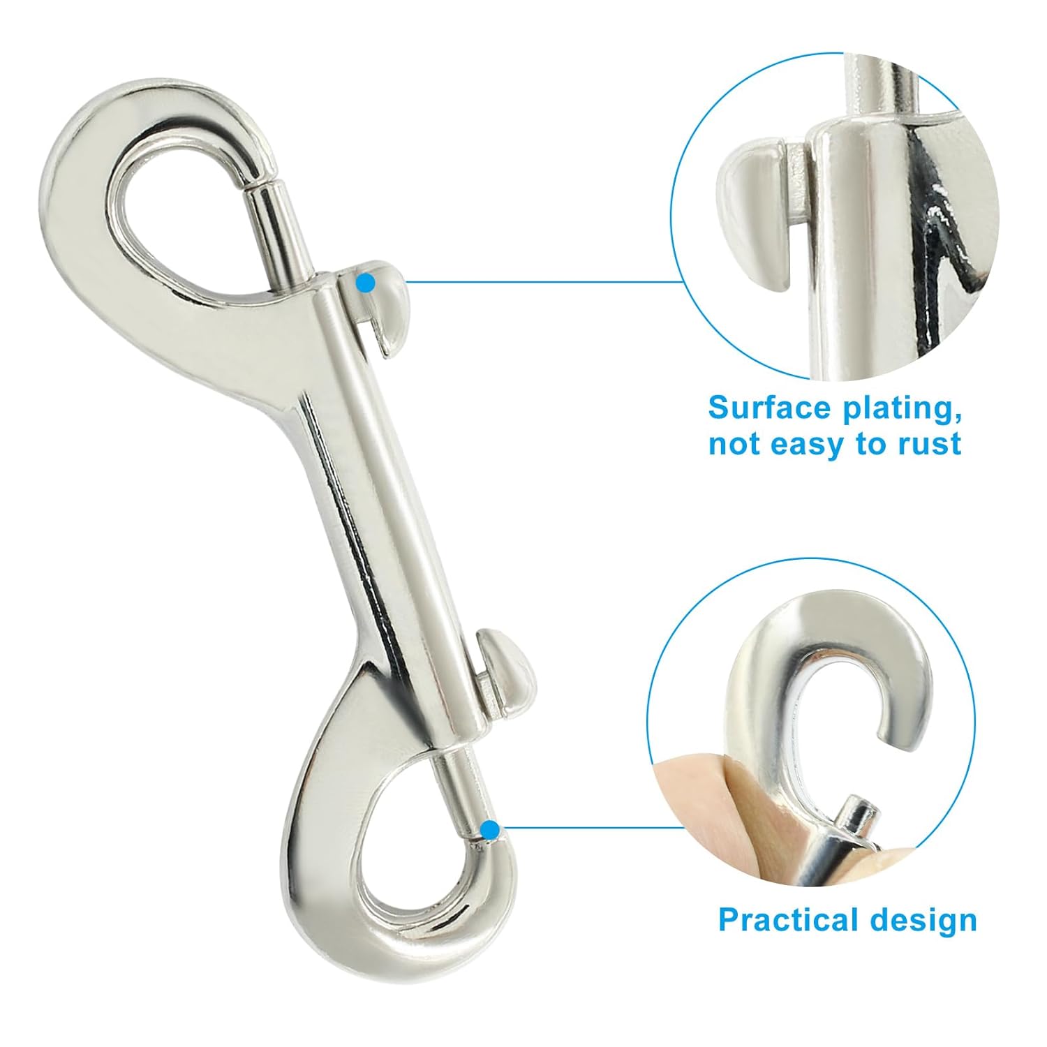 2-Piece Zinc Alloy Double-Ended Snap Clips
