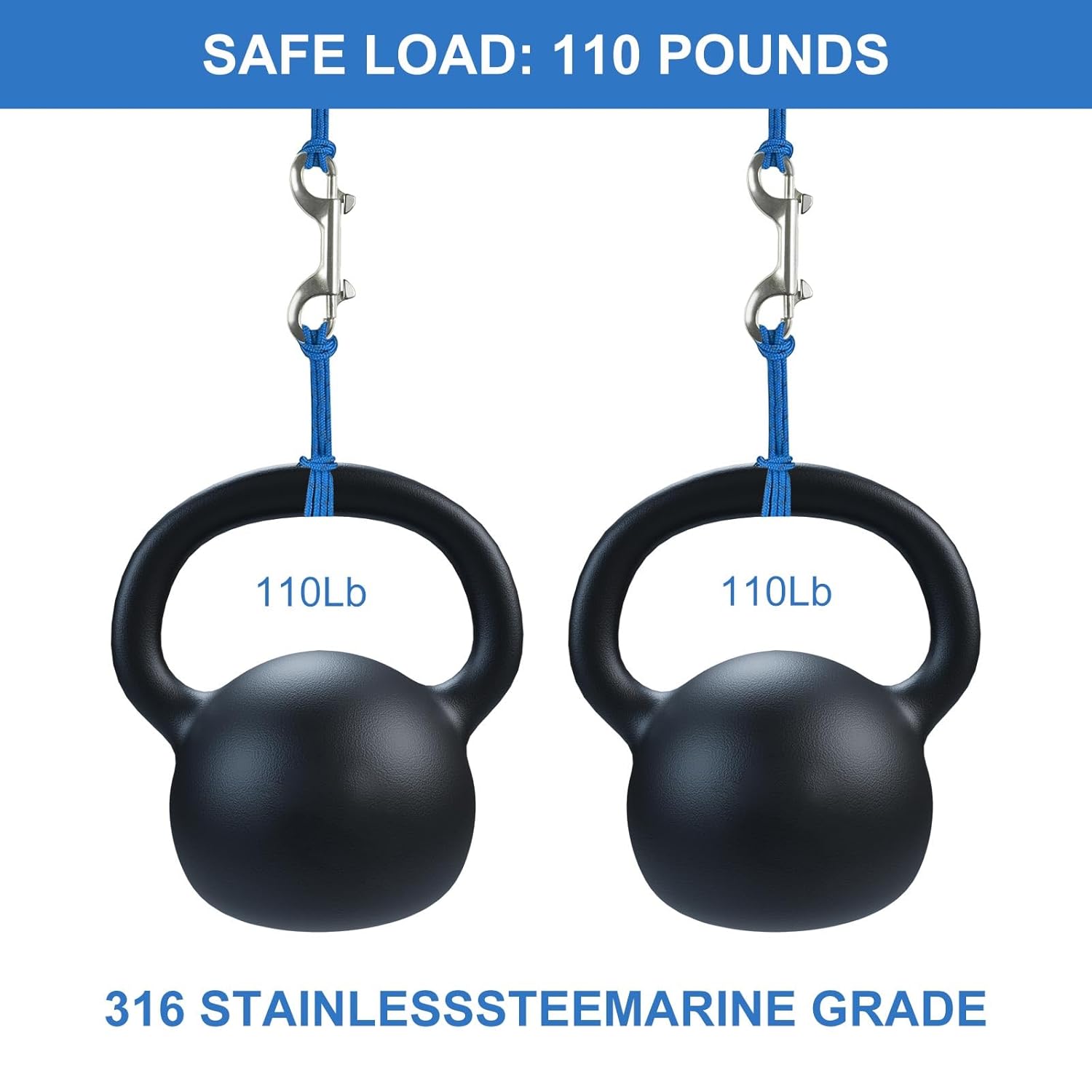Double Ended Bolt Snap Hooks 316 Marine Grade 35 Inch 2PCS